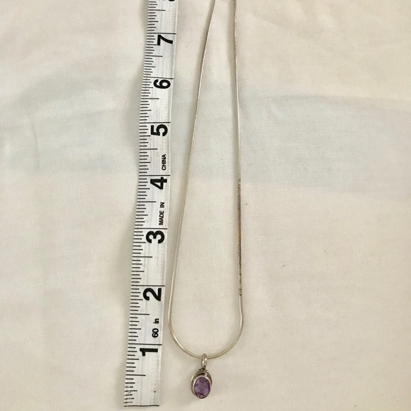 Silver and Amethyst Red Envelope necklace - Picture 3 of 5